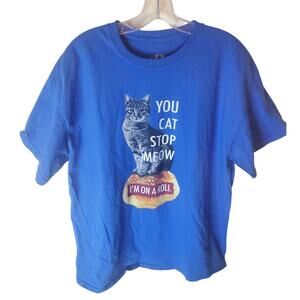 Dynasty "You Can't Stop Meow I'm in a Roll" Cat Graphic Tee, XL